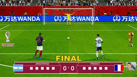 argentina vs france final penalty shootout fifa world cup 2022 messi vs mbappe pes