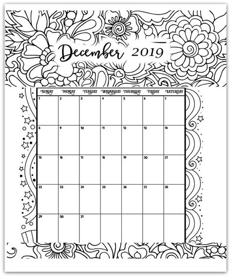 You are viewing some december calendar sketch templates click on a template to sketch over it and color it in and share with your family and friends. Pin on 2019 Calendars