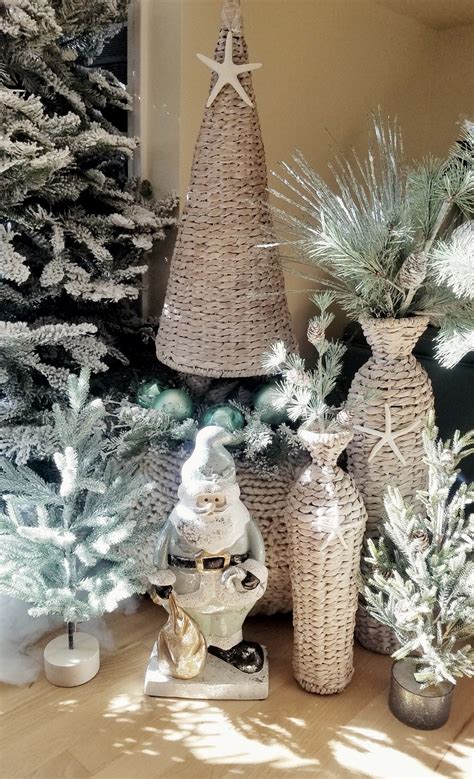 Starfish and sand dollar beach christmas ornaments. Beach Christmas Decor Blue and green | Beach christmas ...