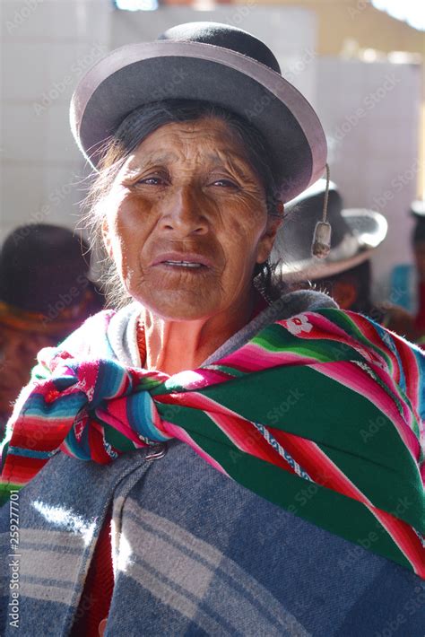 Sad Native American Old Woman Wearing Typical Aymara Clothes Stock Photo Adobe Stock