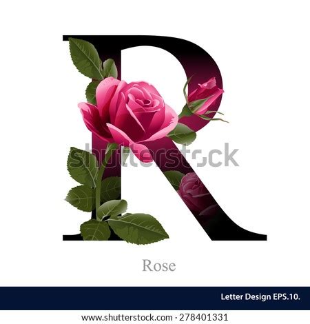 Maybe you would like to learn more about one of these? Letter R Vector Alphabet With Rose Flower. Abc Concept ...