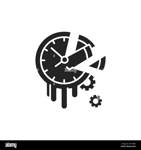 Waste Time Black Glyph Icon Procrastination And Laziness Concept Sign
