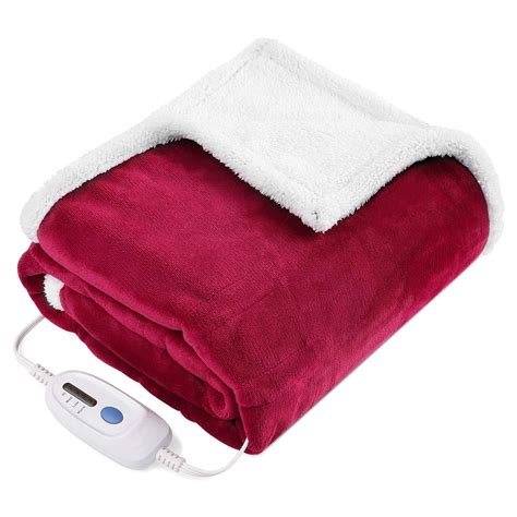Maxkare Electric Blanket Heated Throw Flannel And Sherpa Fast Heating