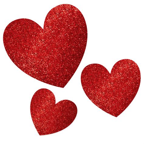 Pack Of 20 Red Glitter Heart Cut Outs Frogie