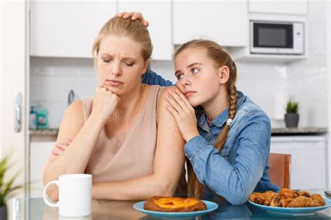 Girl Asking For Forgiveness From Her Mother Stock Image Image Of Grievance Love 281364263