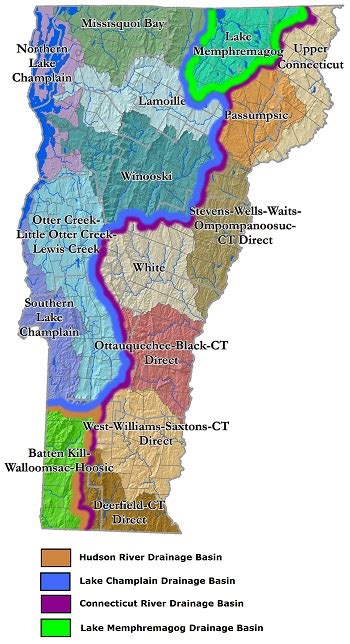 Vermonts Major Drainage Basins Department Of Environmental Conservation