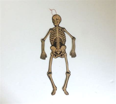 Antique 1940s Poseable Cardboard Halloween Skeleton Wall Etsy