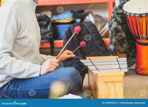 A Man Playing The Xylophone Xylophone Musical Instrument Stock Image