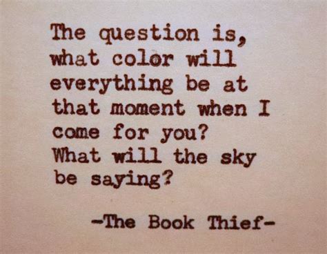 The Book Thief Quote Literary Quote Color Sky Book Thief