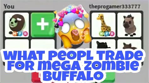 Even though that this pet is worth at least one legendary pet, the market for them is relatively small. What People Trade For Mega Neon Zombie Buffalo In Adopt Me ...