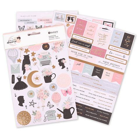 Beautiful Dreamer Cardstock Sticker Pack Sheets Rosie S Studio