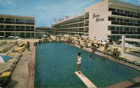 Beau Rivage Resort Motel Miami Beach Fl Postcard