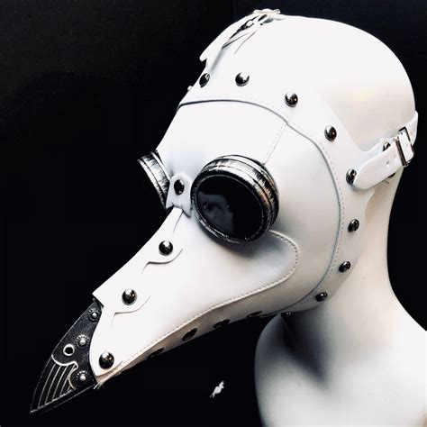 White Plague Doctor Bird Mask Steampunk