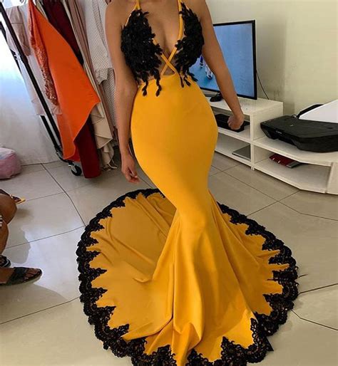 Sex Mermaid Lace Yellow Prom Dress On Storenvy