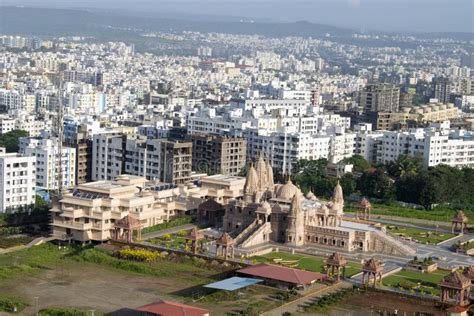 Swaminarayan Temple Aerial View From The Hill Pune Maharashtra India