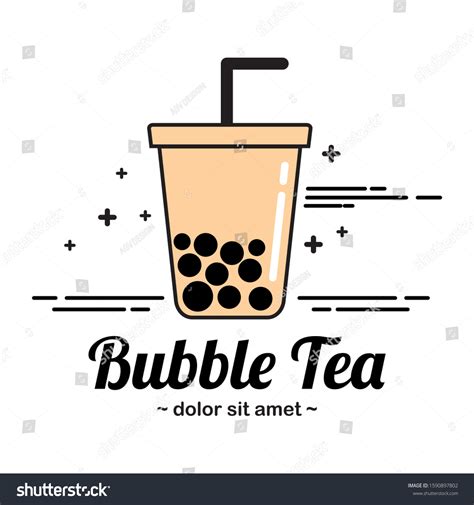 Bubble Tea Logo Icon Graphic Template Stock Vector Royalty Free
