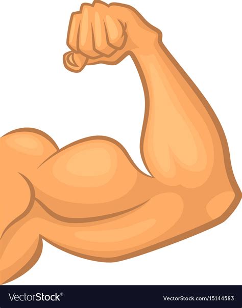 Strong Biceps Gym Symbol Isolate Cartoon Vector Image