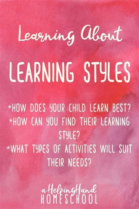 How Can You Determine Your Childs Learning Style What Is A Learning