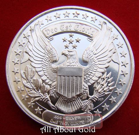 Solid Silver Round 1 Troy Oz Regency Lady Liberty American Eagle 999