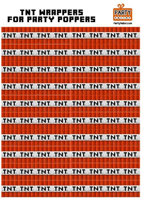 Minecraft, papercraft and printables on pinterest. free printable party popper TNT wrapper | minecraft | Pinterest | Activities, Minecraft and ...