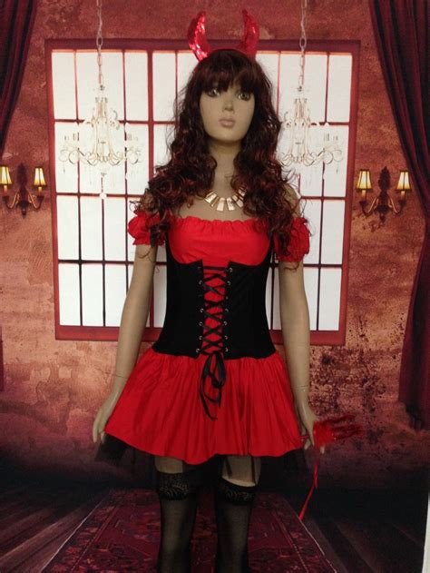 Women Red Sexy Wicked Witch Devil Halloween Costume Adult Role Play Adult Cosplay Fancy Dress In
