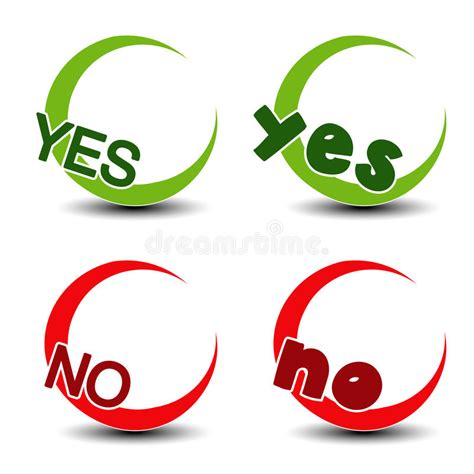 Yes No Symbol Positive Negative Icon Stock Vector