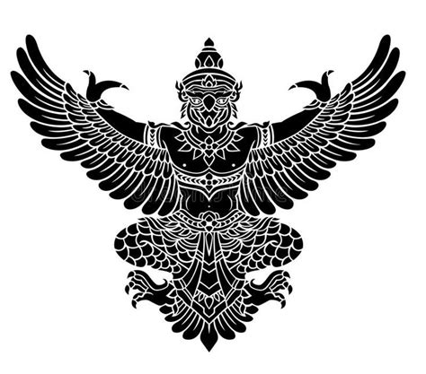 Garuda Vector Vector Illustration รอยสักแบบดั้งเดิม ภาพประกอบ รอยสักคู่