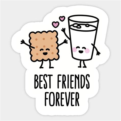 A Sticker With The Words Best Friends Forever Next To An Image Of A