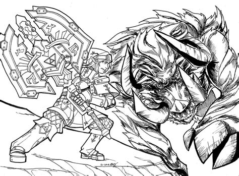 Thunderblight ganon coloring page best cars 2018. Inktober- Zelda Hunter by Hakuramen on DeviantArt