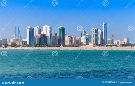 Skyline Of Manama City Bahrain Middle East Stock Photo Image Of