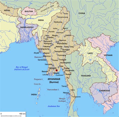 Burma Location On World Map