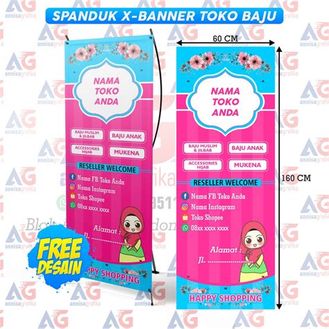 Jual Free Desain Spanduk X Banner Toko Baju Butik Fashion 60x160 Cm Indonesiashopee Indonesia
