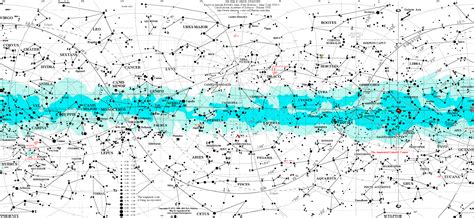 Detailed Star Map With The Milky Way In Blue Ancient