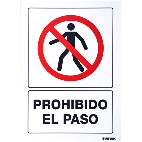 Señalamientos prohibitivos varios modelos Surtek Prohibido el paso