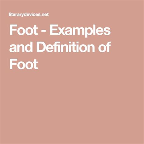 Foot - Examples and Definition of Foot in 2020 | Well known poems