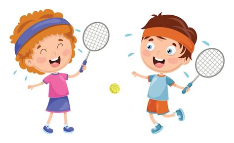 Premium Vector Illustration Of Kids Playing Tennis