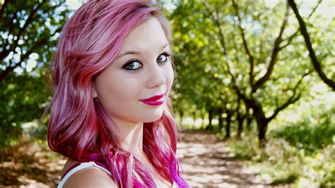 Pretty In Pink Faces Nature Pink Hair Women Wallpaper Wallpapers And