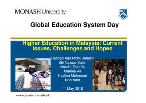 I am glad you asked for only some of the current issues. (PDF) Malaysia higher education system: current issues ...