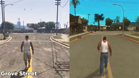 Graphics Comparison Of Gta San Andreas And Gta V Los Santos Youtube