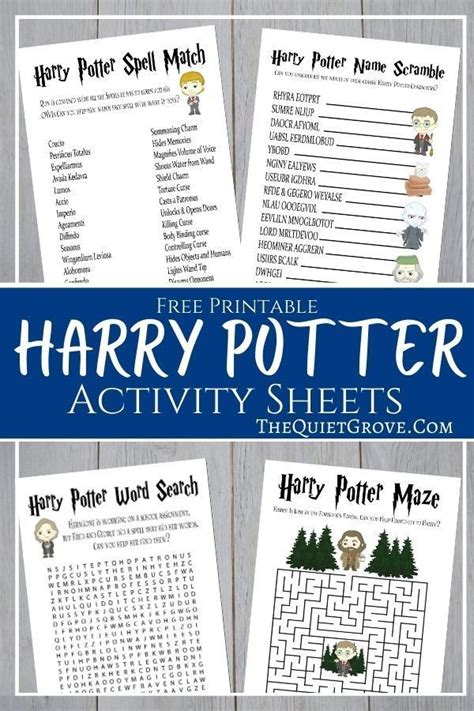 Free Printable Harry Potter Activity Sheets Harry Potter Printables