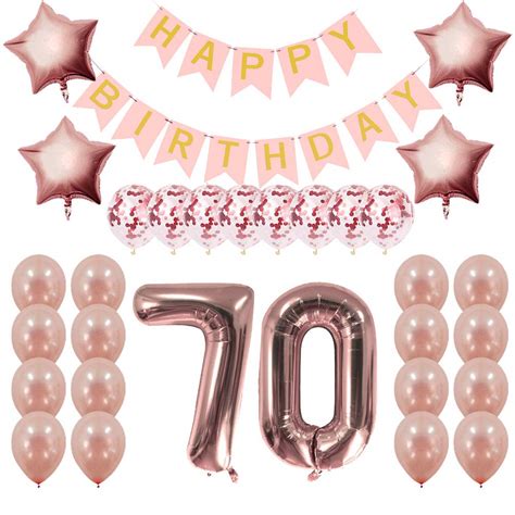 Buy Rose Gold 70th Birthday Decorations Party Supplies Ts For Women