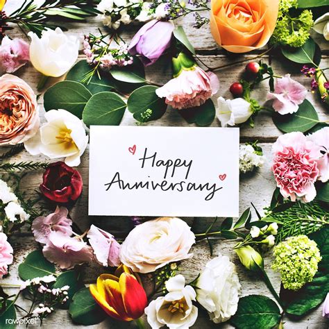 Download Premium Image Of Happy Anniversary Card And Flowers 426819