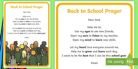 Prayer For The Beginning Of The School Year For Teachers School Walls