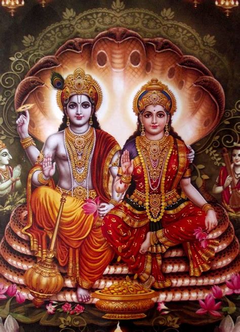 Lord Narayana Is Lord Vishnu And Along With His Consort Goddess Laxmi