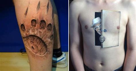 15 Optical Illusion Tattoos That Look 3d