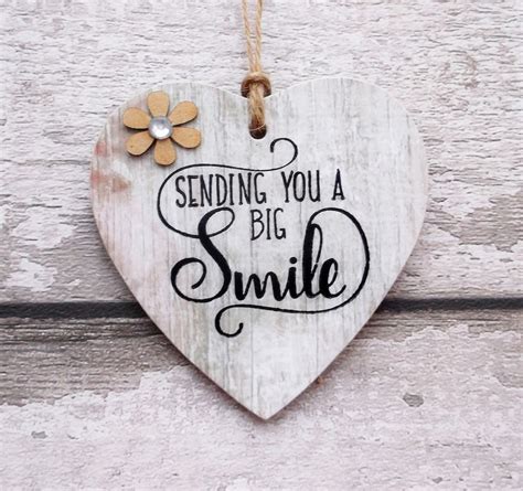 Sending you a Big Smile Wooden Gift Heart Plaque/Sign | Etsy