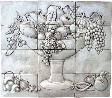 Handmade Fruit And Vegetable Ceramic Tile Panel Border And Decorative
