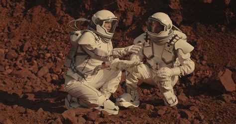 Medium Shot Of Two Astronauts Collecting Stock Footage Sbv 336625053