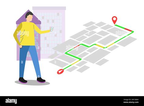 Illustrations Design Concept Location Maps With Road Follow Route For