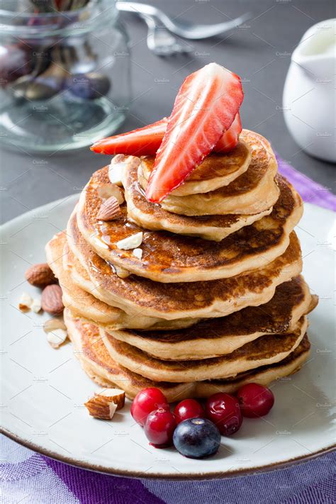 Stack of pancakes ~ Food & Drink Photos ~ Creative Market